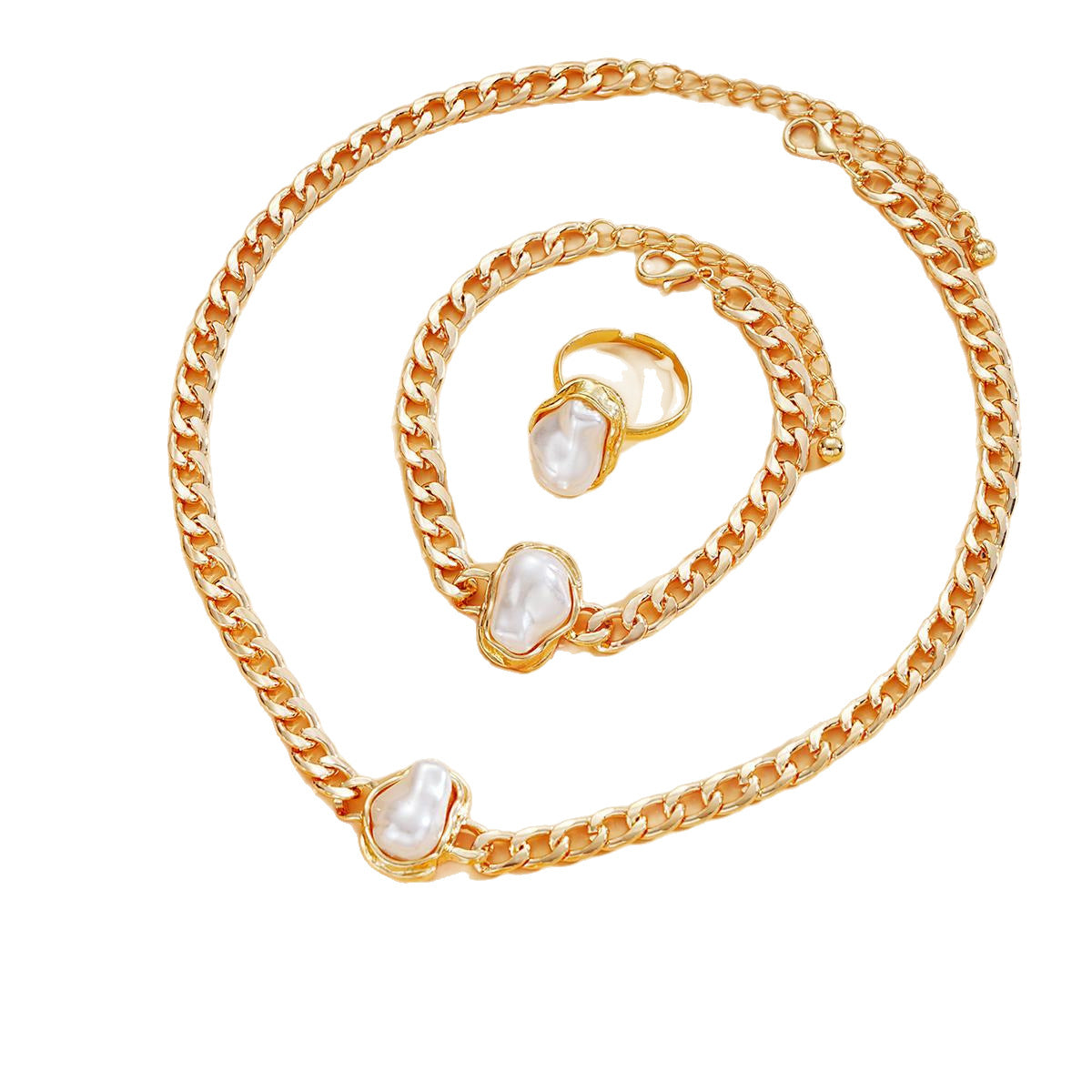 Damen Schmuckset mit hochwertiger Perlenverzierung und elegantem Kettendesign Shop Nory