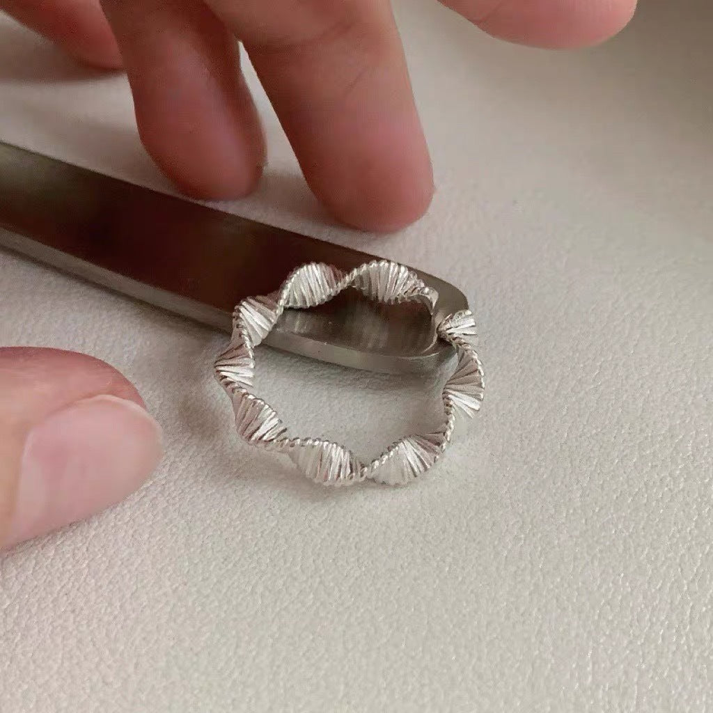 Damen Offener Ring mit kunstvollem DNA-Design Shop Nory