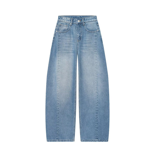 Damen Weite Cropped Denim‑Culotte mit hoher Taille und Mittelnaht Shop Nory