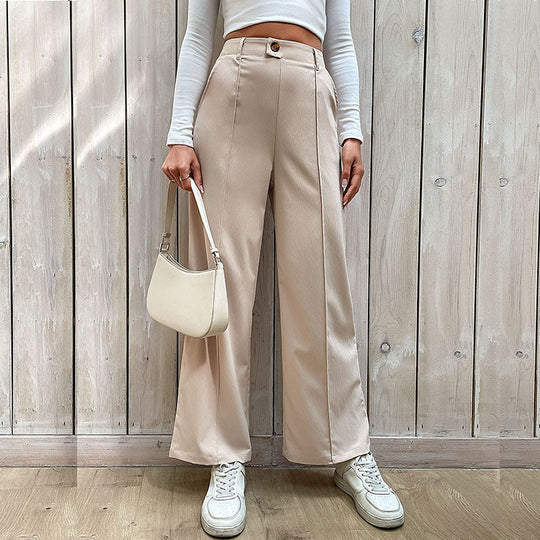 Damen Hochtaillierte Wide‑Leghose mit Bügelfalte und subtiler Anzugoptik Shop Nory