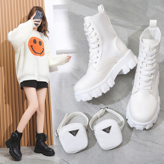 Damen Chunky Boots mit praktischem Seitentaschen-Design
