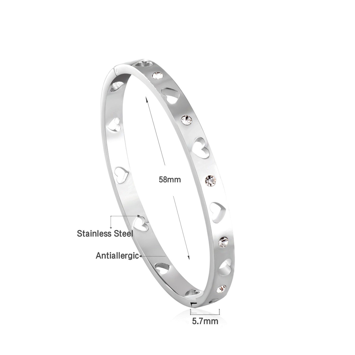 Damen Herzförmige Edelstahl Ohrstecker Shop Nory 1783008980