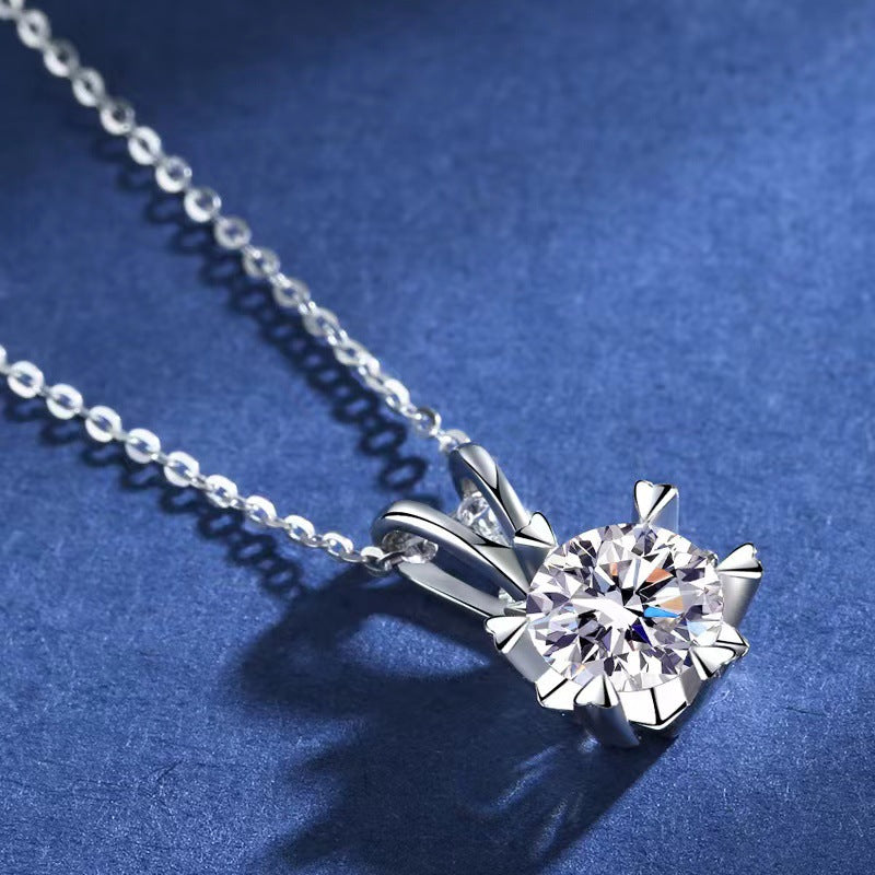 Damen elegante Halskette mit funkelndem Kristallanhänger Shop Nory
