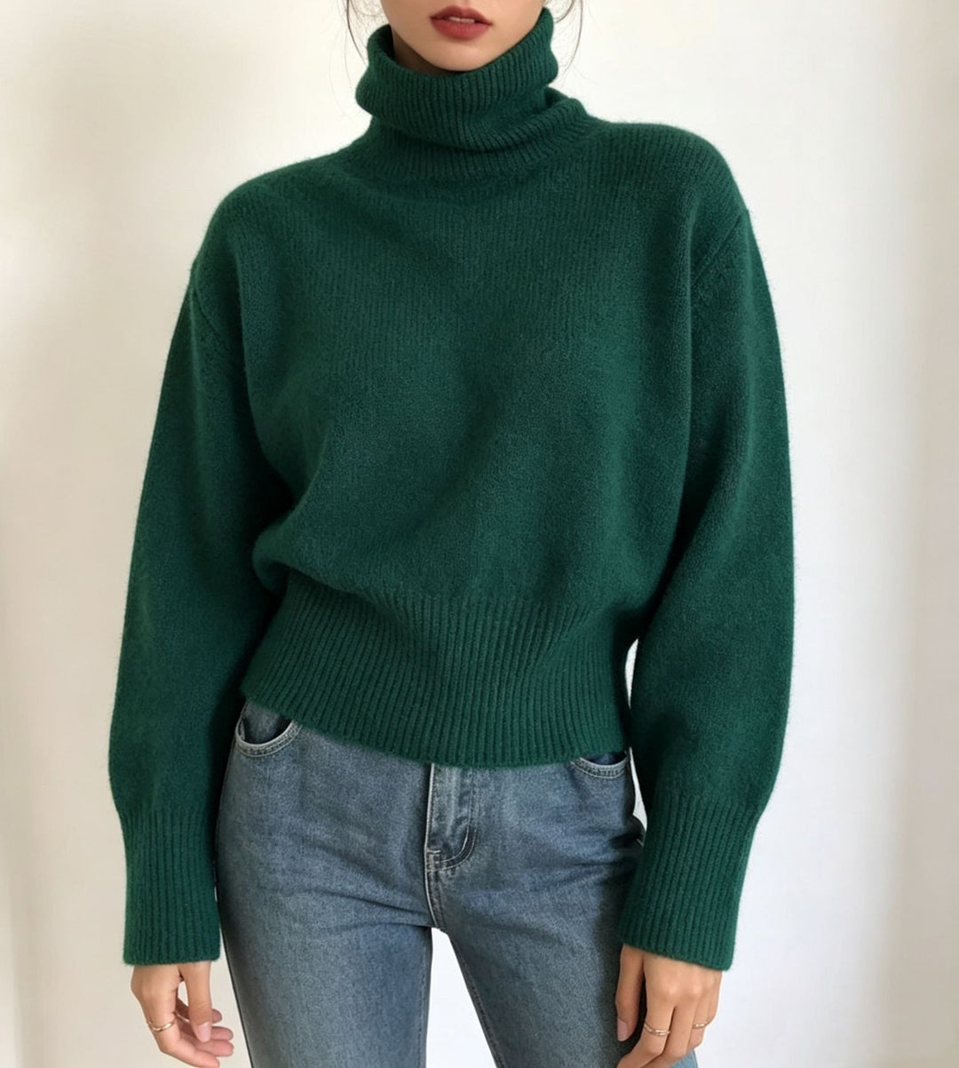 Damen Oversize Feinstrickpullover mit hohem Rollkragen und Seitenschlitzen Shop Nory