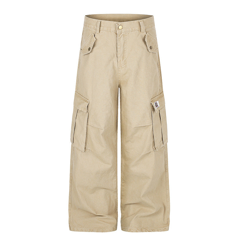 Damen Weite High‑Waist Cargo‑Hose mit großen Klappentaschen und Utility‑Details Shop Nory
