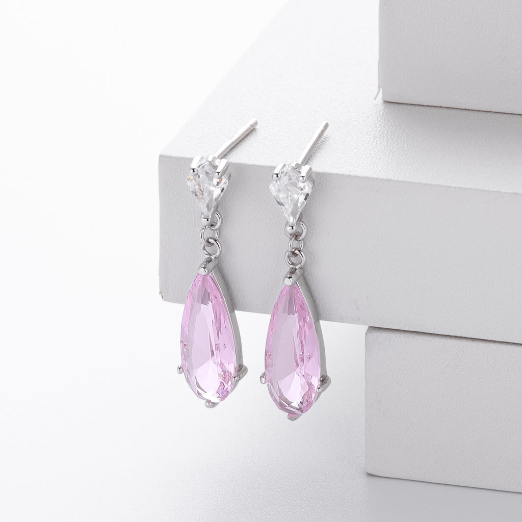 Damen Ohrhänger mit funkelnden Tropfen-Zirkonen aus hochwertigem 925 Sterling Silber Shop Nory