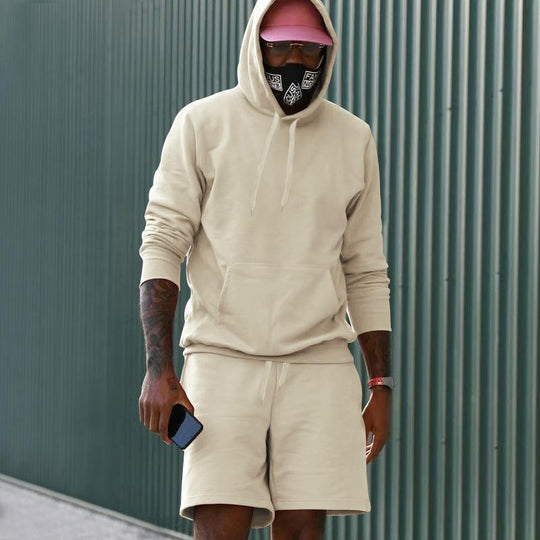 Herren Hoodie-Shorts-Set mit Kängurutasche