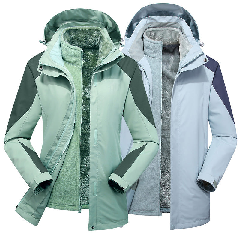 Damen zweilagige Softshelljacke mit herausnehmbarer Teddyfleece-Innenjacke und verstellbarer Kapuze Shop Nory