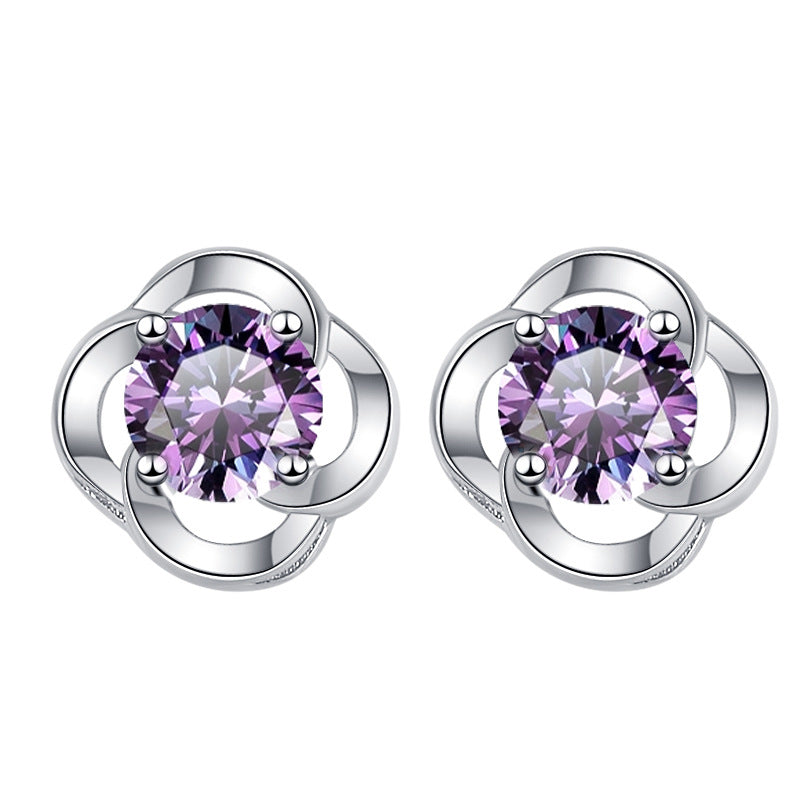 Damen Ohrringe im floralen Design mit buntem Kristall Shop Nory