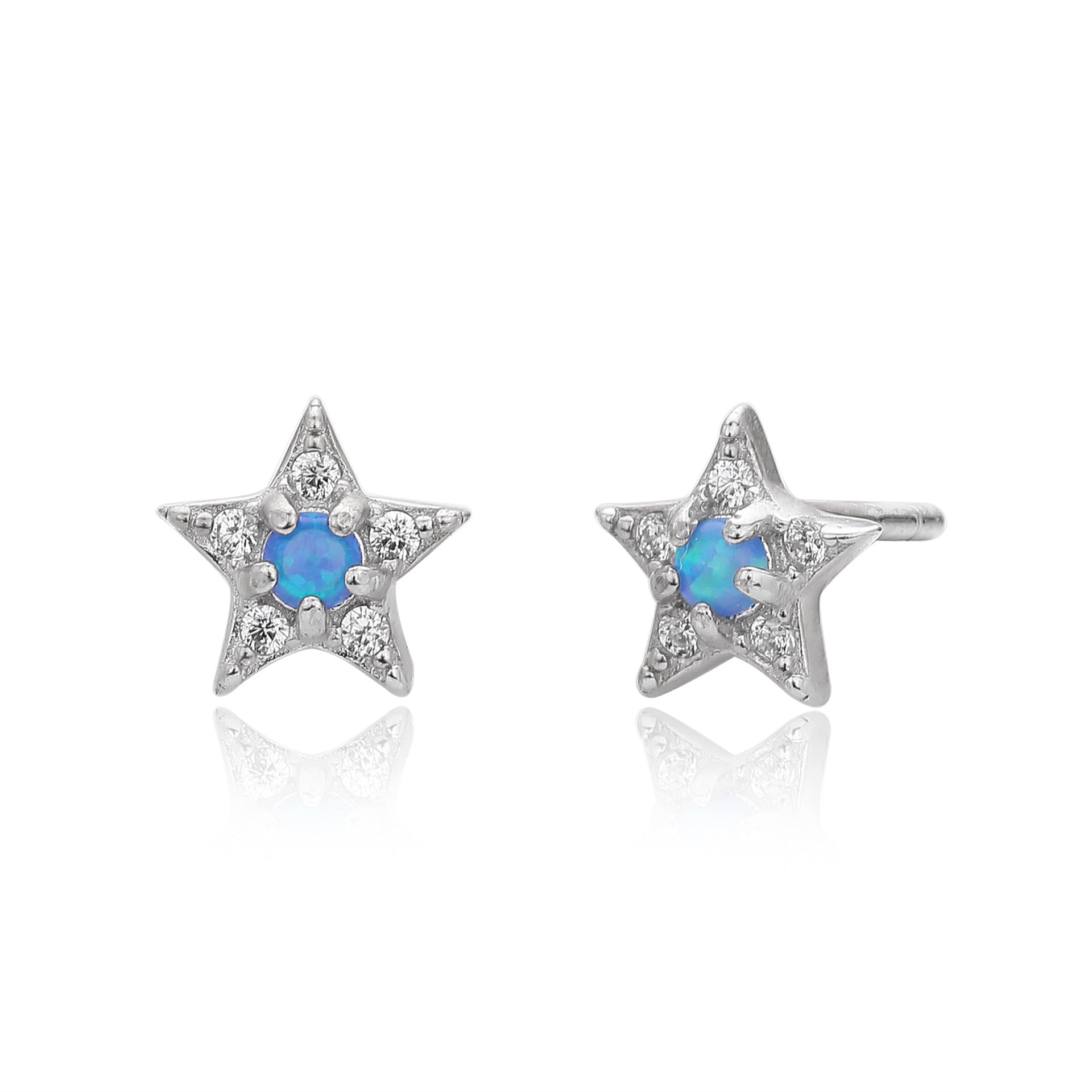 Damen Ohrstecker im strahlenden Sternendesign aus hochwertigem 925 Sterling Silber Shop Nory