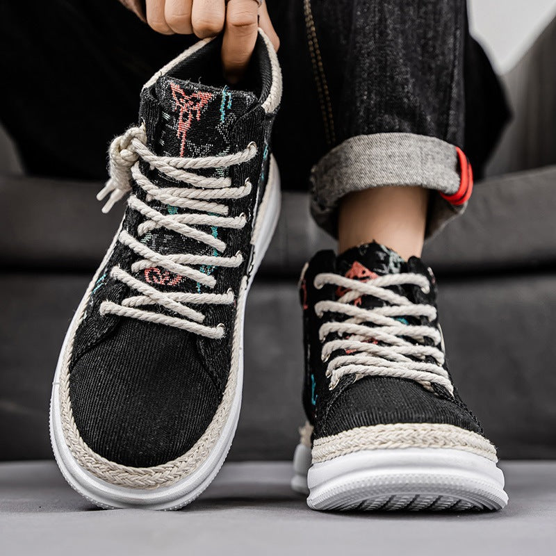 Damen Hohe Sneakers mit gesticktem Design und flexibler Sohle