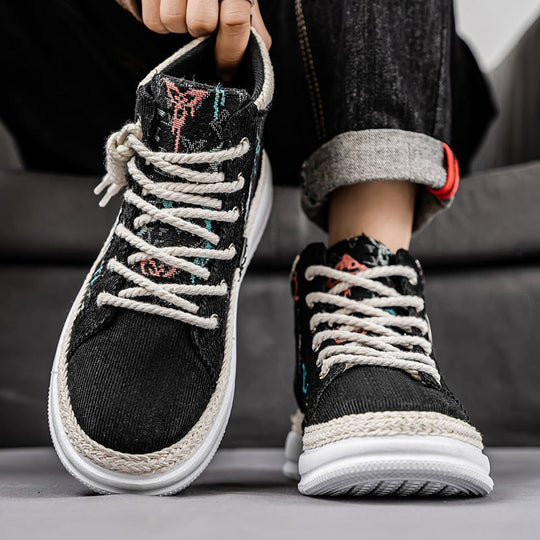 Damen Hohe Sneakers mit gesticktem Design und flexibler Sohle