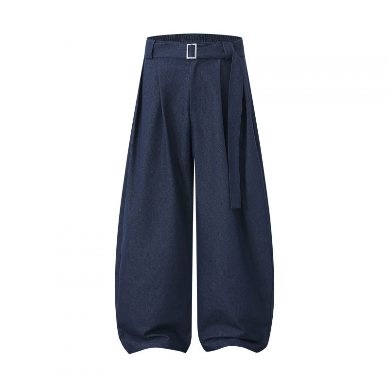 Damen Ballon-Hose mit weitem Bein, hohem Bund und Bindegürtel Shop Nory
