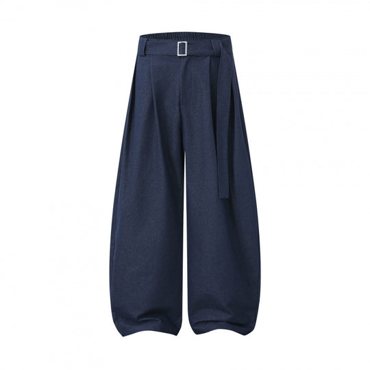 Damen Ballon-Hose mit weitem Bein, hohem Bund und Bindegürtel Shop Nory
