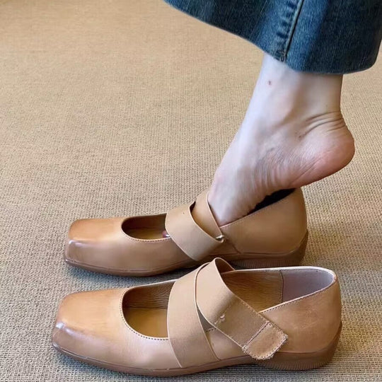 Damen Ballerinas mit elastischen Riemen und weichem Innenfutter