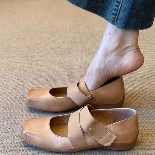 Damen Ballerinas mit elastischen Riemen und weichem Innenfutter