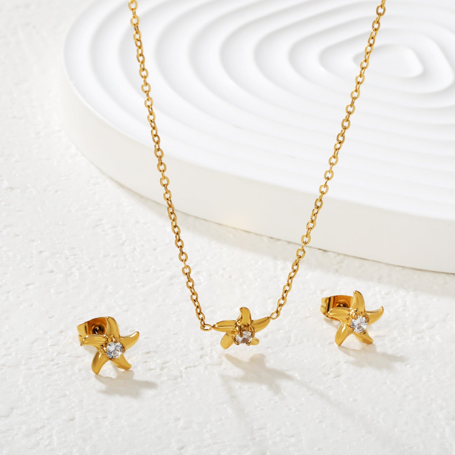 Damen Schmuckset mit eleganten Sternengarten-Anhängern aus hochwertigem Edelstahl Shop Nory