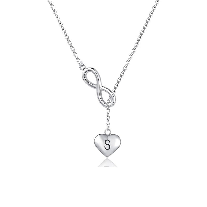 Damen Halskette mit unendlichem Symbol und personalisiertem Herzanhänger Shop Nory