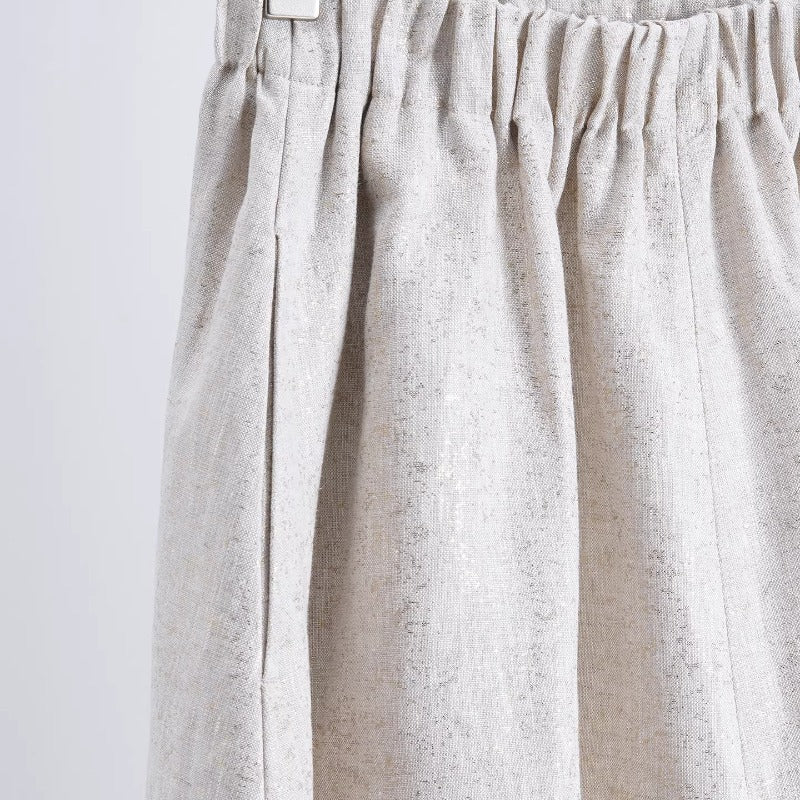 Damen Langer Faltenrock aus Leinen Shop Nory
