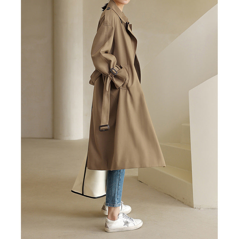 Damen Eleganter Trenchcoat mit doppelter Knopfleiste und praktischem Taillengürtel Shop Nory