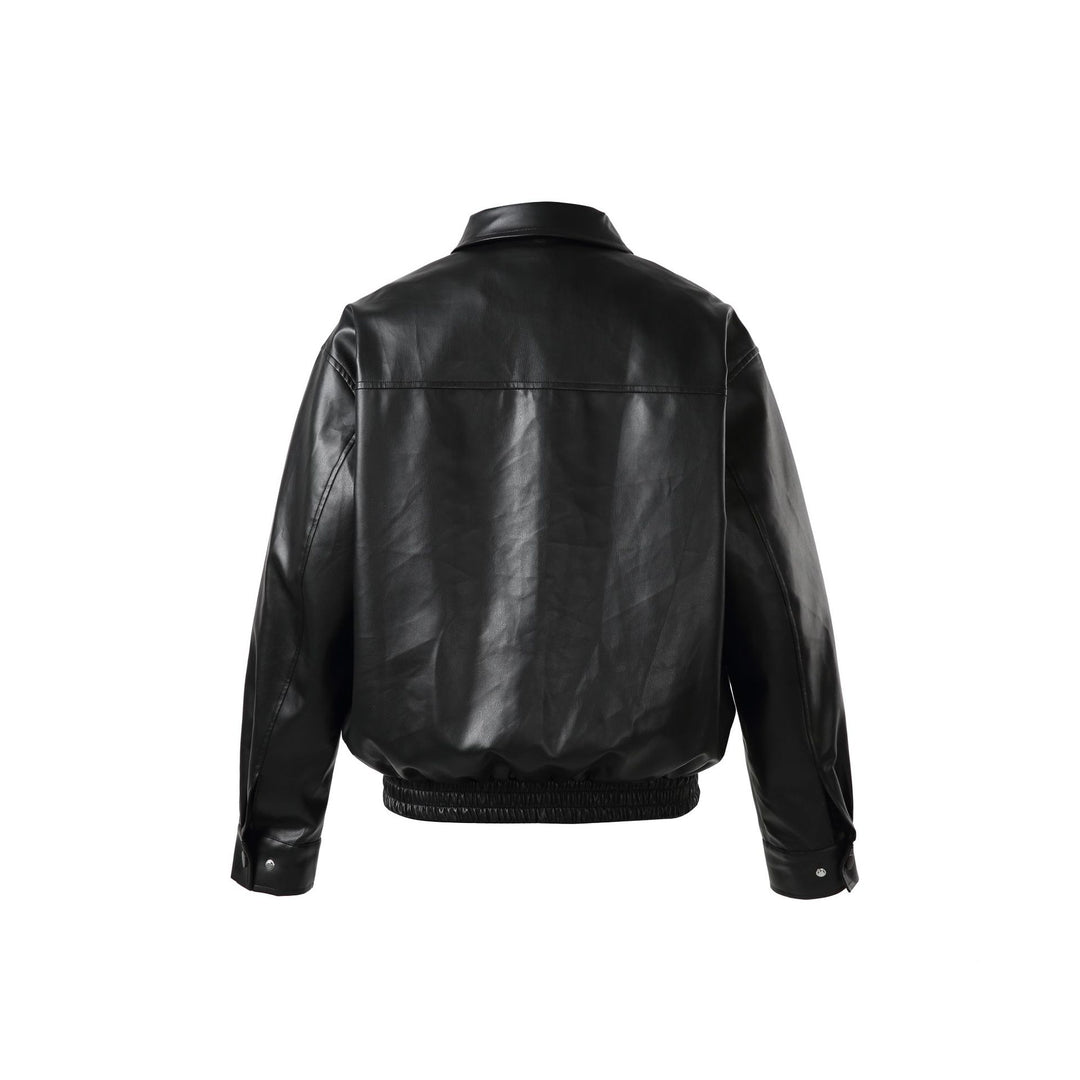 Unisex Kurz geschnittene Kunstleder‑Bomberjacke mit kastigem Boxy‑Schnitt Shop Nory