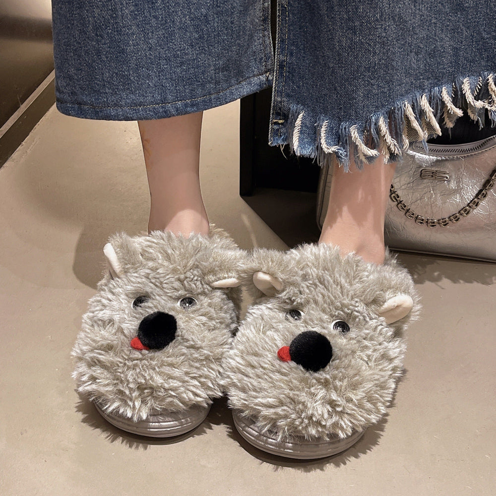Damen Flauschige Hausschuhe mit süßem Tiermotiv