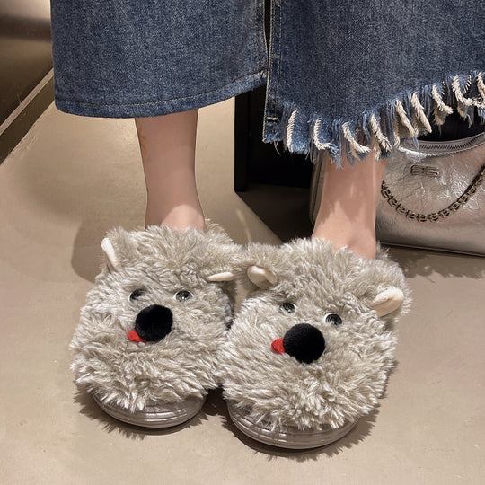 Damen Flauschige Hausschuhe mit süßem Tiermotiv