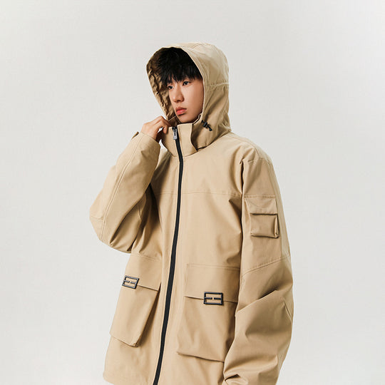 Herren Oversize Utility-Jacke mit technischer Softshell, Kapuze und Mehrfachtaschen Shop Nory