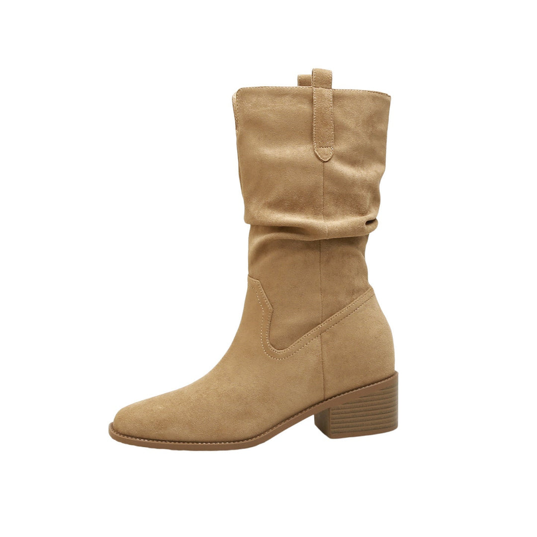 Damen Stiefeletten aus hochwertigem Wildleder mit komfortablem Blockabsatz