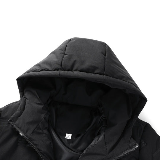 Herren Gefütterte Steppjacke mit Kapuze und geometrischer Steppung Shop Nory