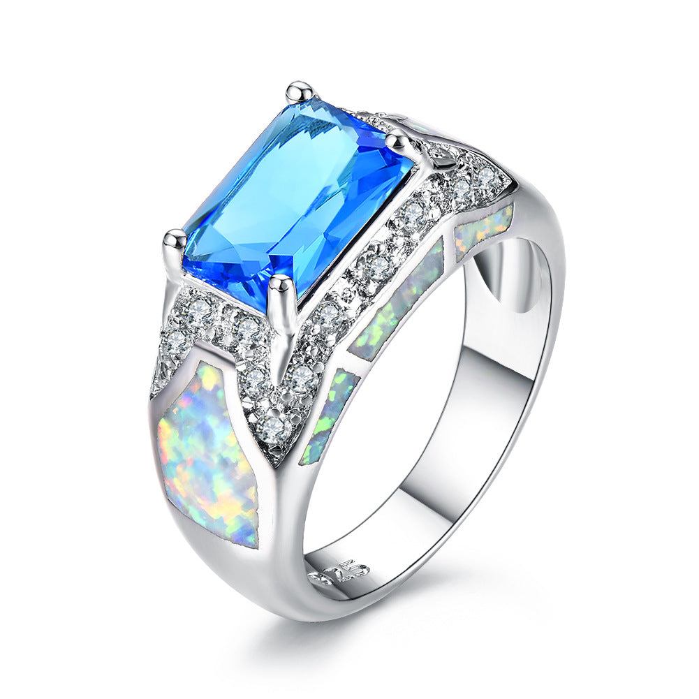 Damen Schmuckring mit mehrfarbigem Kristall und funkelnden Zirkonia Shop Nory