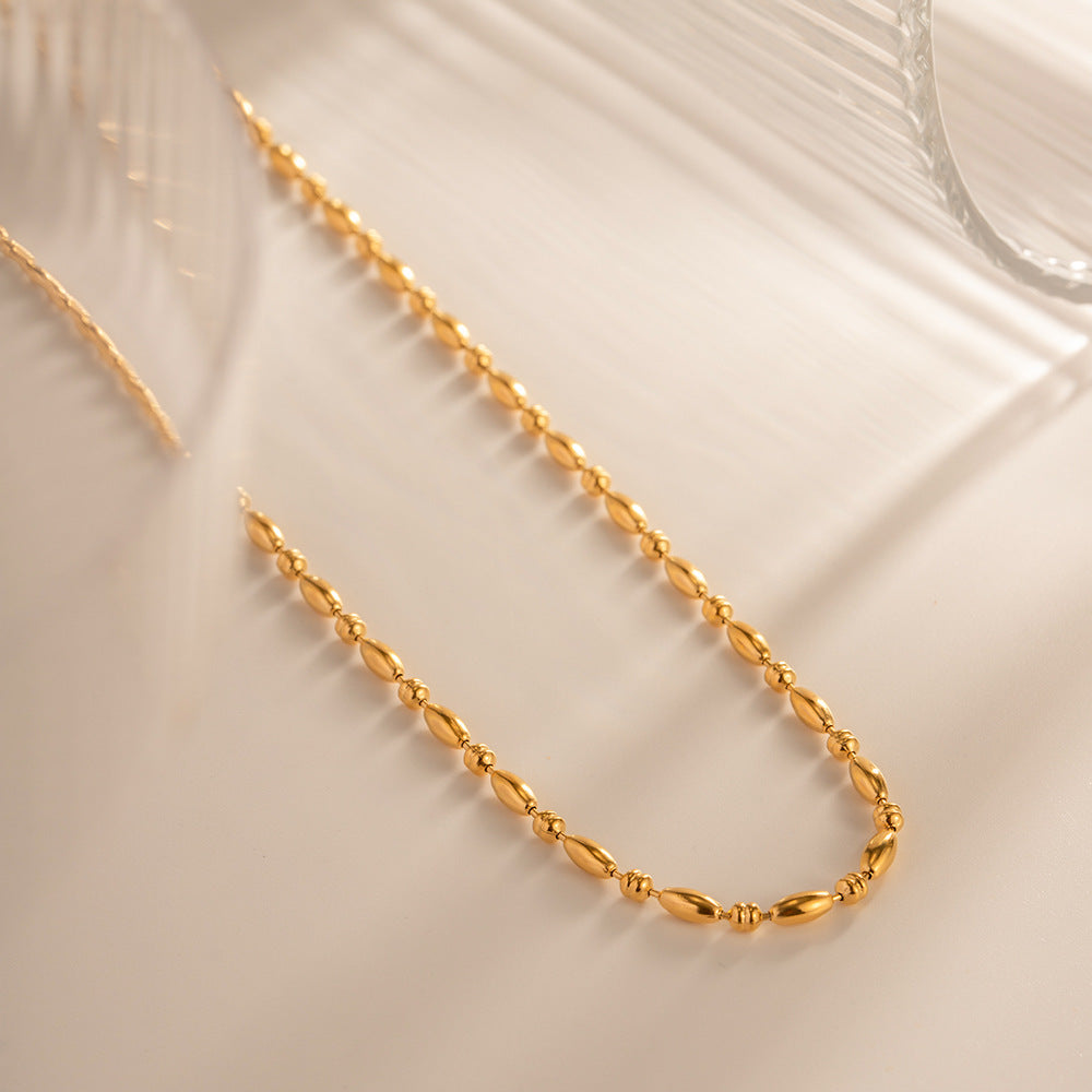 Damen Halskette mit filigranem Perlendesign und hypoallergener Edelstahlverarbeitung Shop Nory