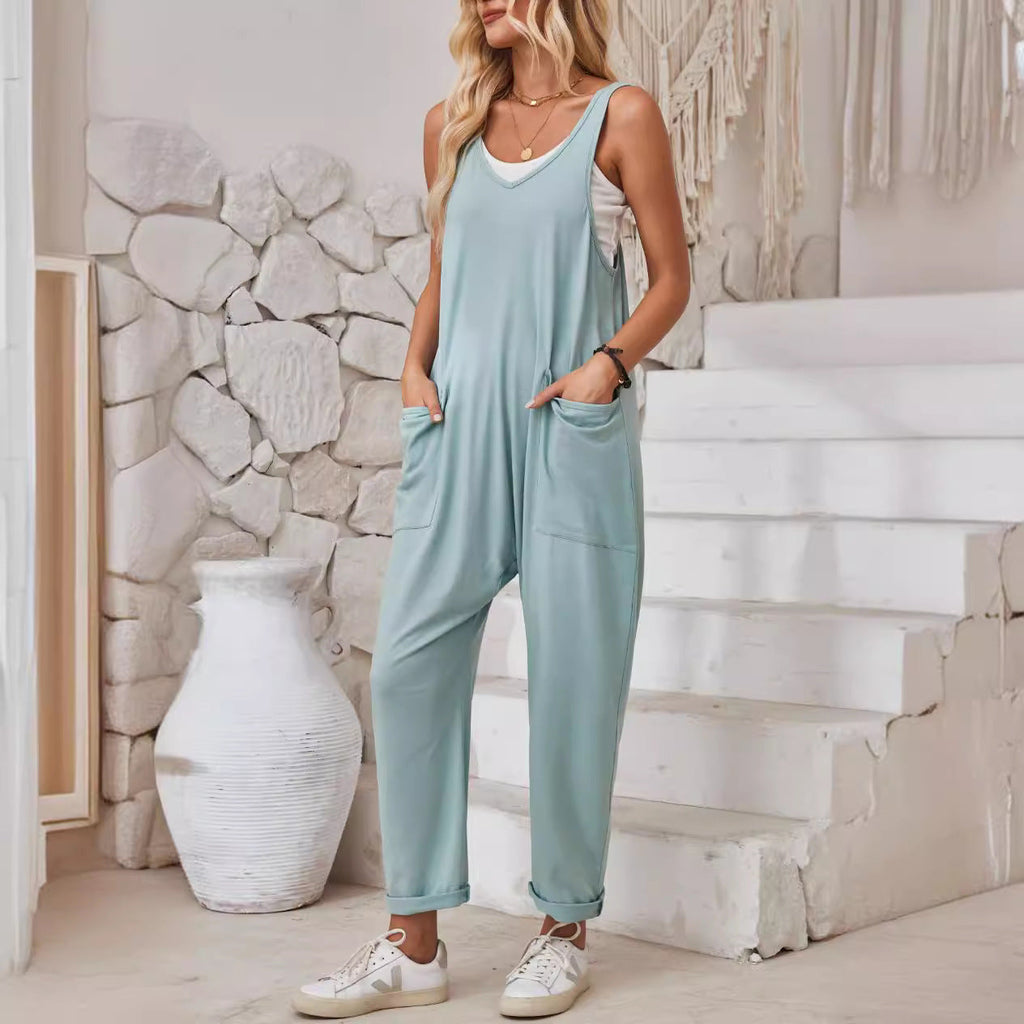 Damen Jumpsuit mit großzügigen Taschen und weichem Stretchmaterial