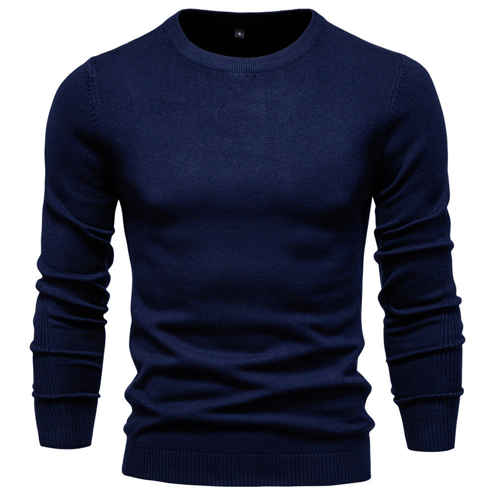 Herren Rundhals Pullover aus hochwertiger Baumwolle