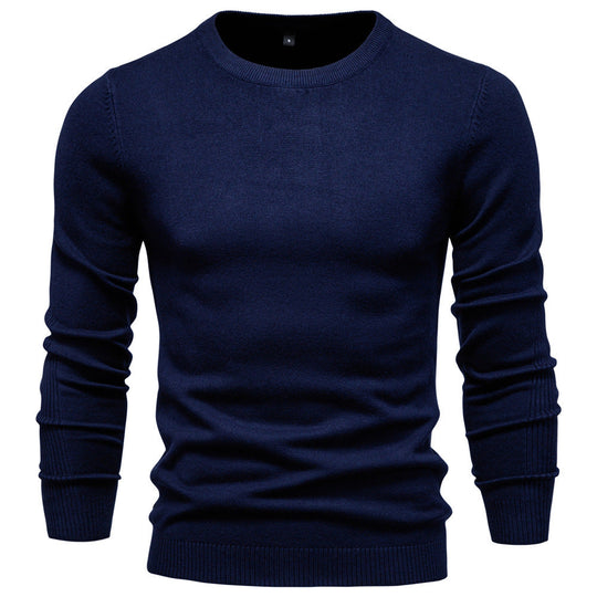 Herren Rundhals Pullover aus hochwertiger Baumwolle