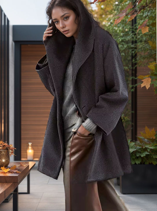Damen Kapuzen-Teddycoat im Oversize‑A‑Linienschnitt mit überschnittenen Schultern Shop Nory