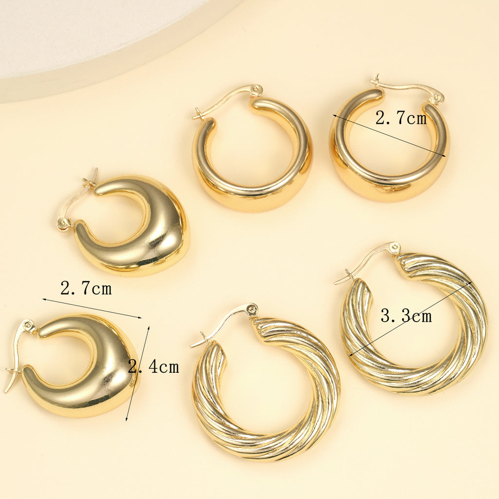 Damen Ohrstecker Set mit modernen, geschwungenen Designs Shop Nory