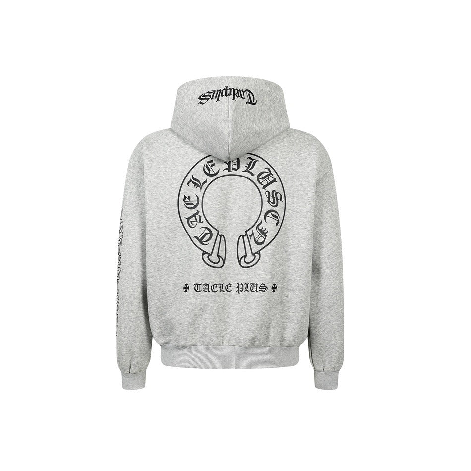 Unisex Kapuzenpullover im Urban‑Gothic‑Print mit geripptem Saum Shop Nory