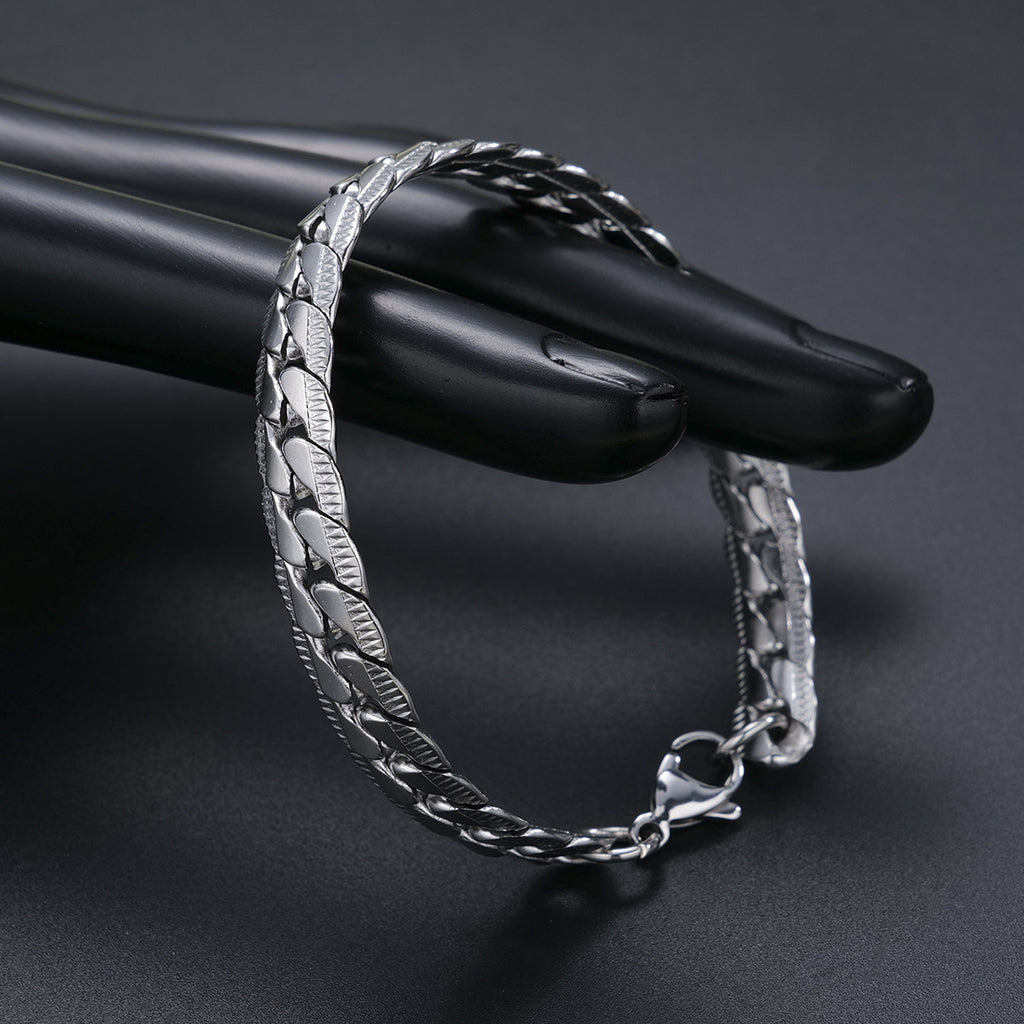 Herren geflochtenes Armband aus Edelstahl Shop Nory
