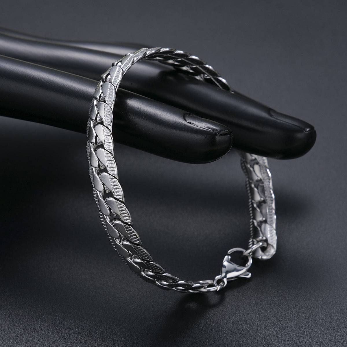 Herren geflochtenes Armband aus Edelstahl Shop Nory