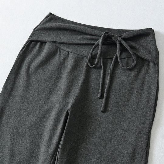 Damen Weite Jersey-Loungehose mit Umschlagbund und Tunnelzug Shop Nory