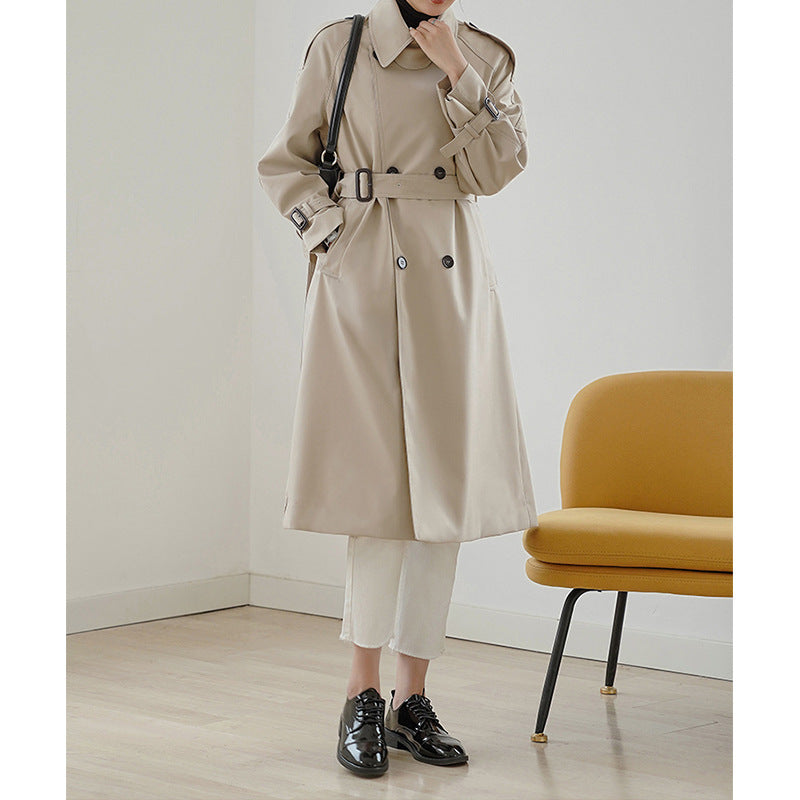 Damen Eleganter Trenchcoat mit doppelter Knopfleiste und praktischem Taillengürtel Shop Nory