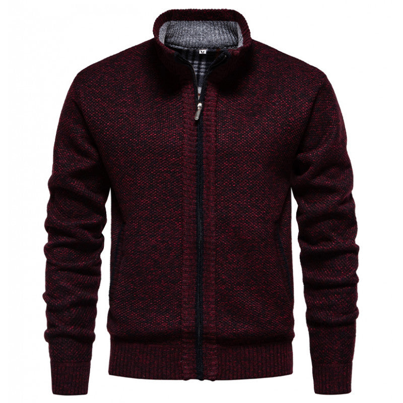 Herren Strickjacke mit hohem Kragen und praktischem Reißverschluss Shopnory