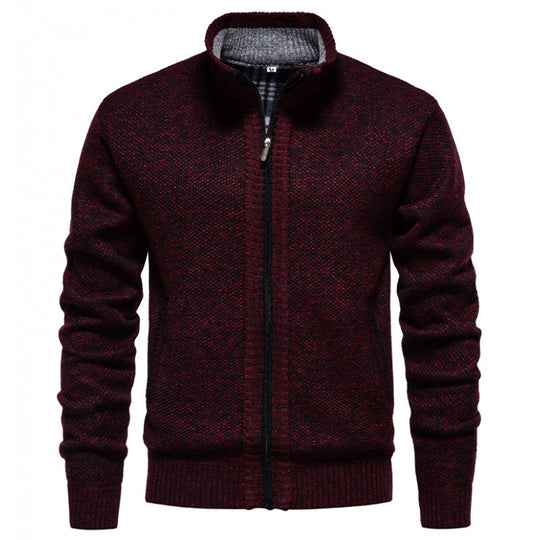 Herren Strickjacke mit hohem Kragen und praktischem Reißverschluss Shopnory