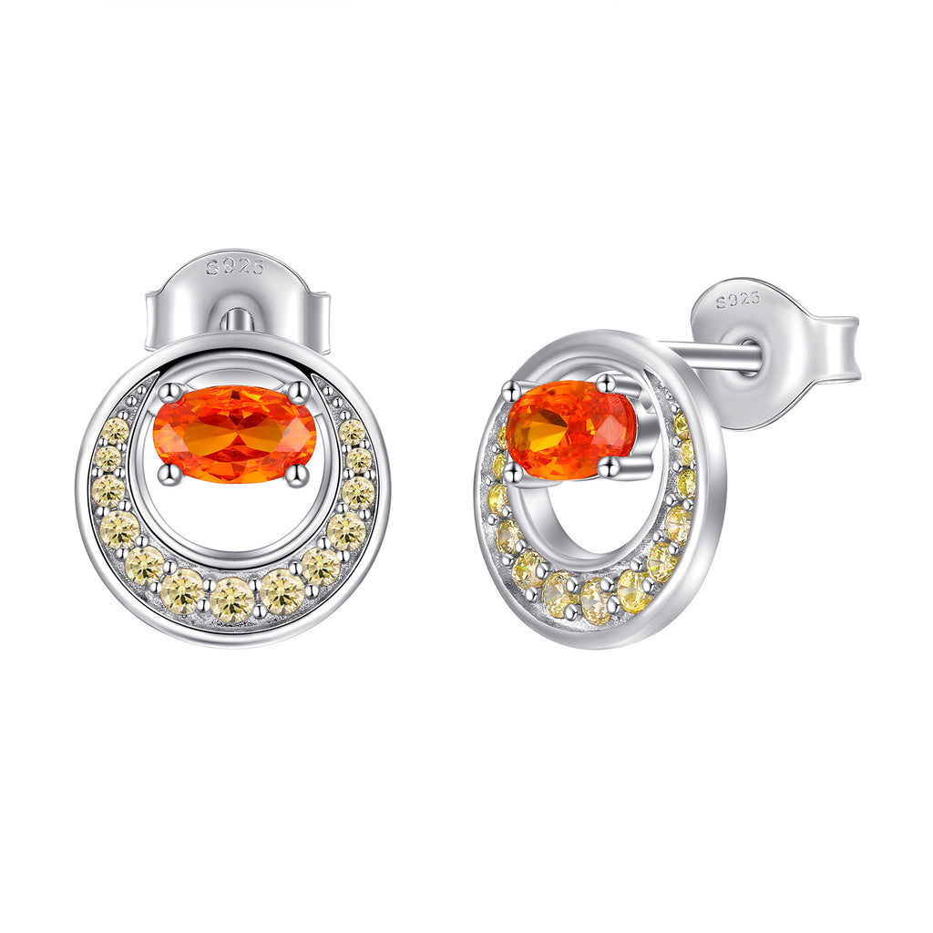 Damen Ohrstecker mit modernem, geschwungenem Design und funkelnden Kristallen Shop Nory