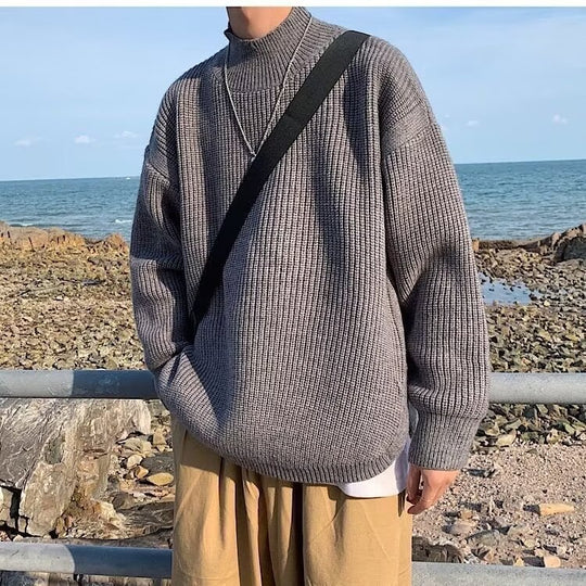 Damen Grobstrickpullover mit hohem Kragen Shop Nory