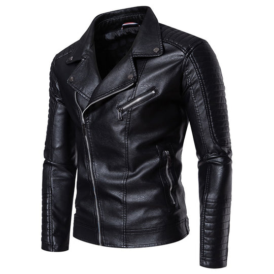 Herren Modische Kunstleder Bikerjacke Shop Nory