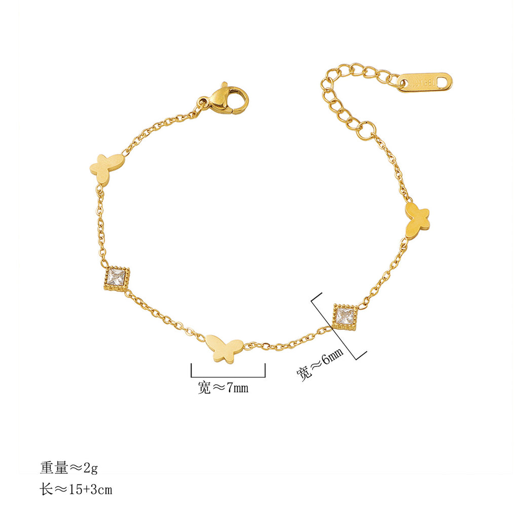 Damen filigranes Armband mit verspieltem Schmetterlings- und Zirkonia-Design Shop Nory