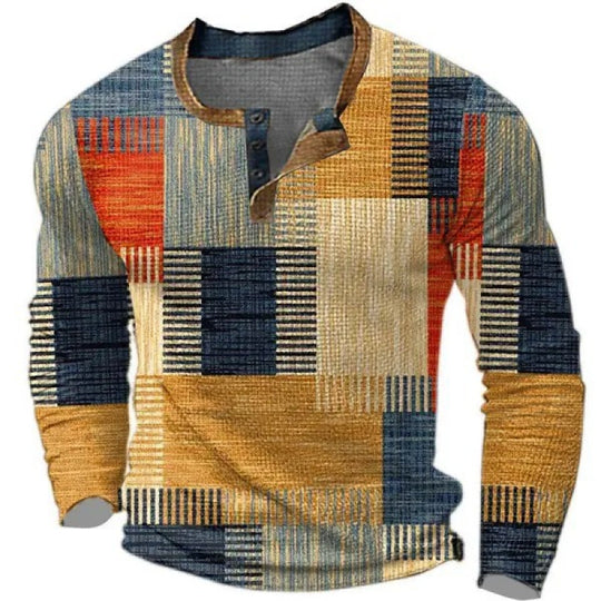 Herren Sportliches Langarmshirt mit Knopfleiste Shop Nory