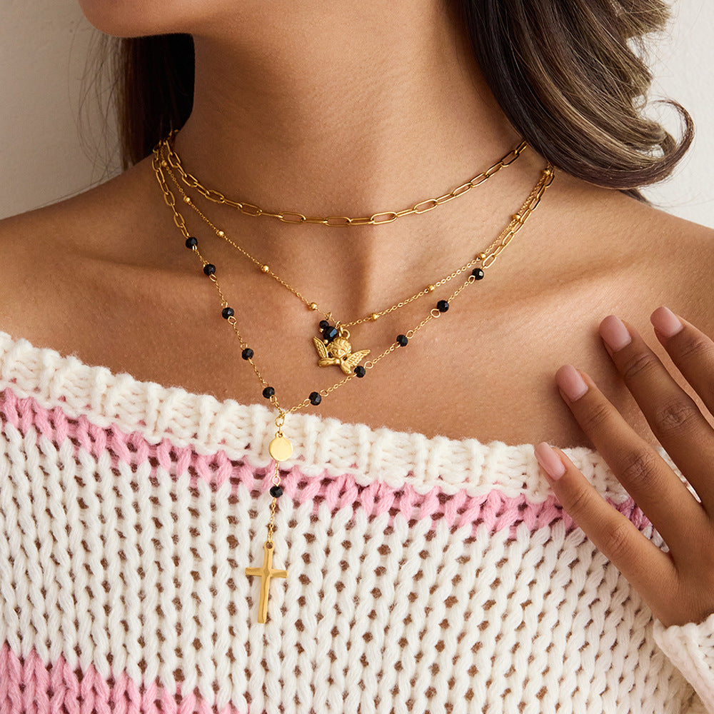 Damen Edelstahl Halskette mit verstellbarem Design Shop Nory